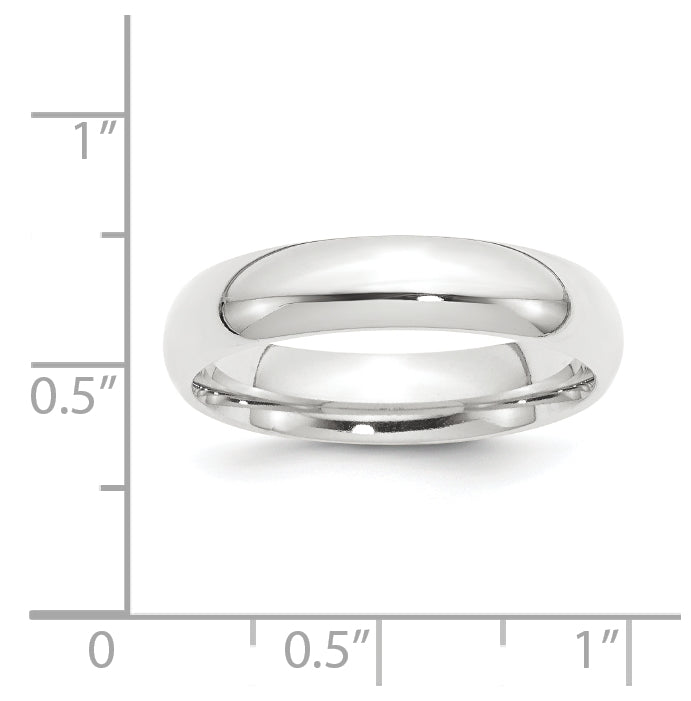 Platinum 5mm Lightweight Comfort-Fit Wedding Band Size 4