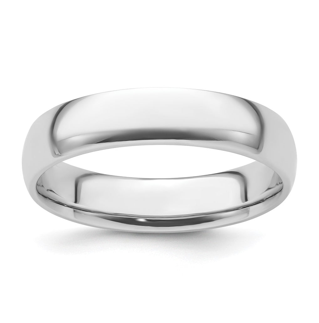 Platinum 5mm Lightweight Comfort-Fit Wedding Band Size 4