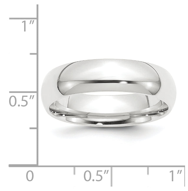 Platinum 6mm Lightweight Comfort-Fit Wedding Band Size 4.5