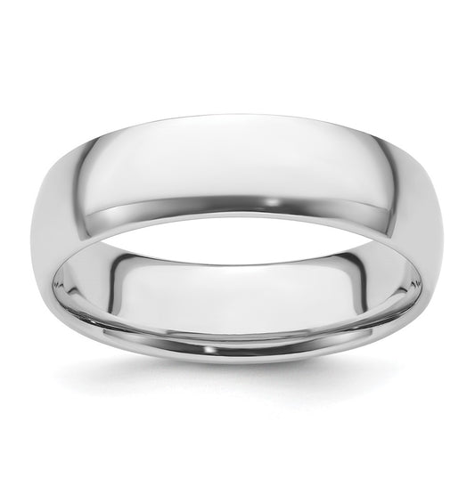 Platinum 6mm Lightweight Comfort-Fit Wedding Band Size 4