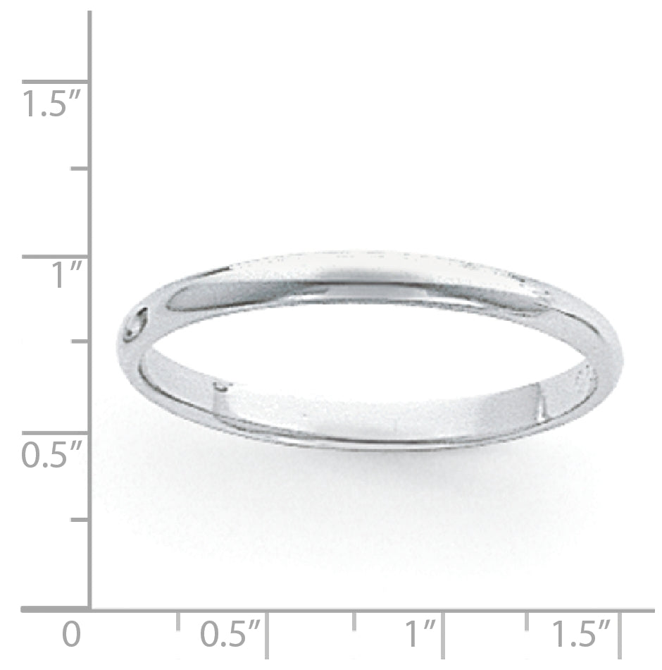 Platinum 3mm Half Round Featherweight Wedding Band Size 4