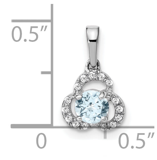 10k White Gold Aquamarine/Diamond Pendant