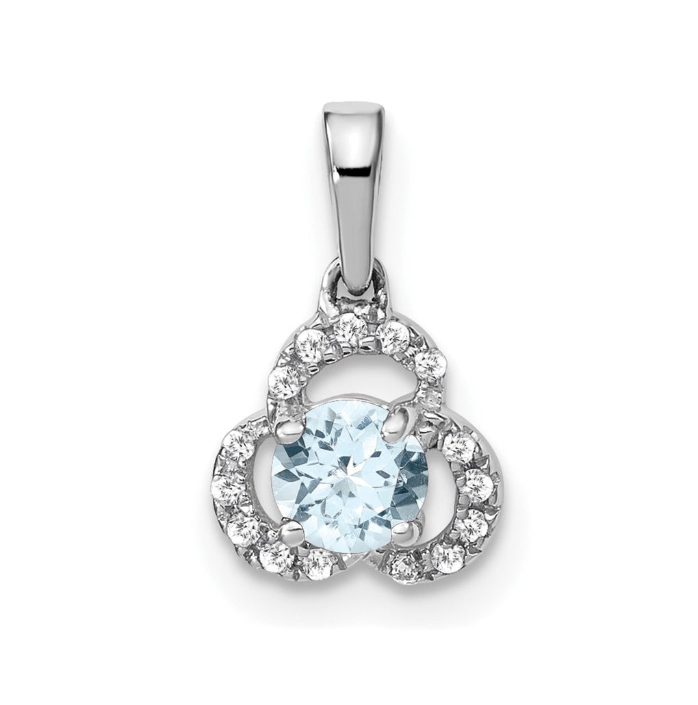 10k White Gold Aquamarine/Diamond Pendant