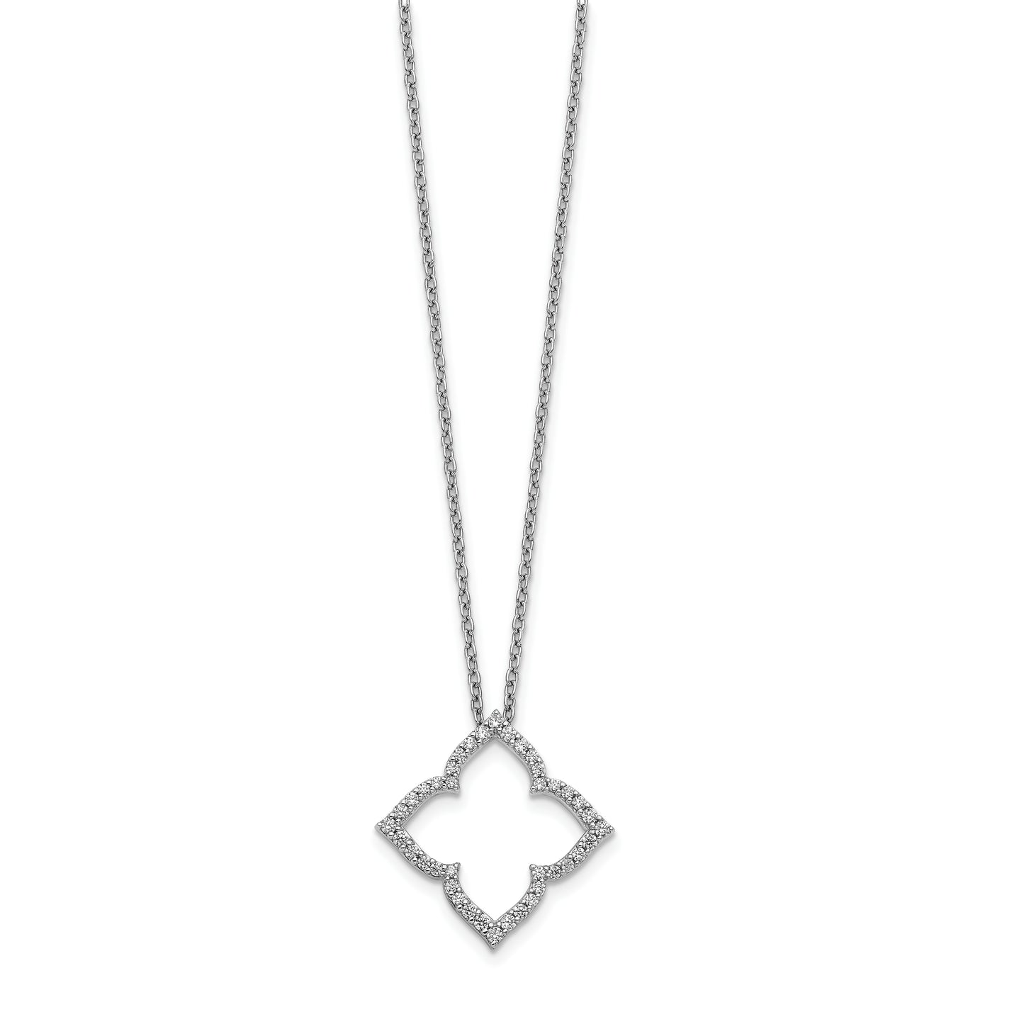 14k White Gold Diamond 18 inch Necklace