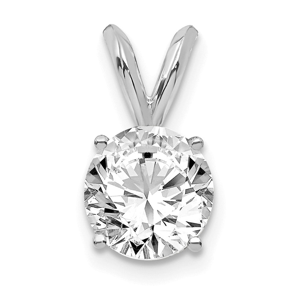 14K White Gold 3/4 carat total weight Round VS/SI DEF Lab Grown Diamond Solitaire Pendant