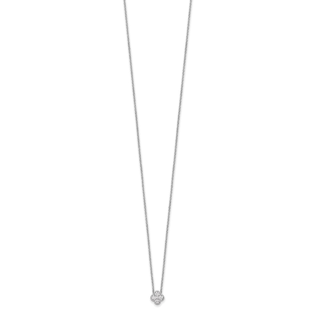 True Origin 14K White Gold 1/4 carat Lab Grown Diamond VS/SI  D E F  Bloom Floral 18 inch Necklace