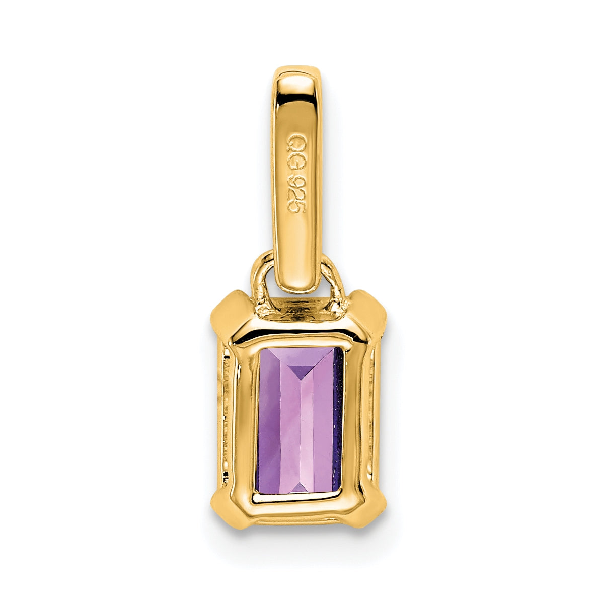 14K Yellow Gold Amethyst & Diamond Pendant