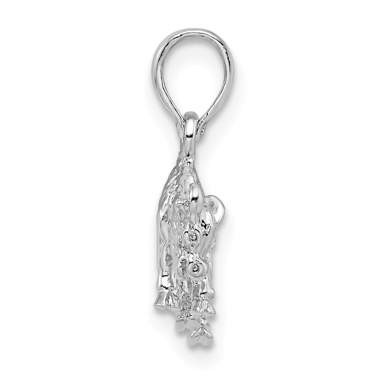 De-Ani Sterling Silver Rhodium plated Polished 3D Taurus Zodiac Pendant