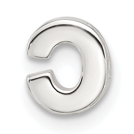 Sterling Silver E-coated Letter C Slide Charm