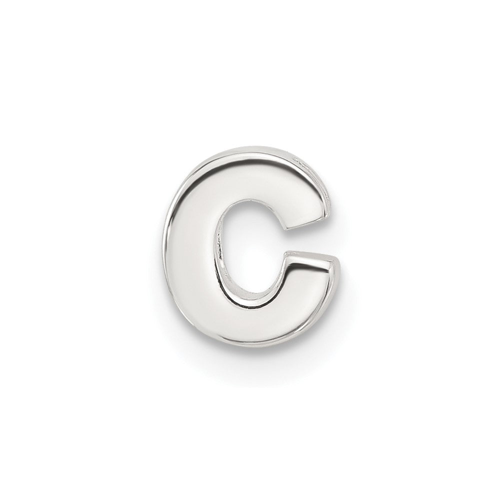 Sterling Silver E-coated Letter C Slide Charm