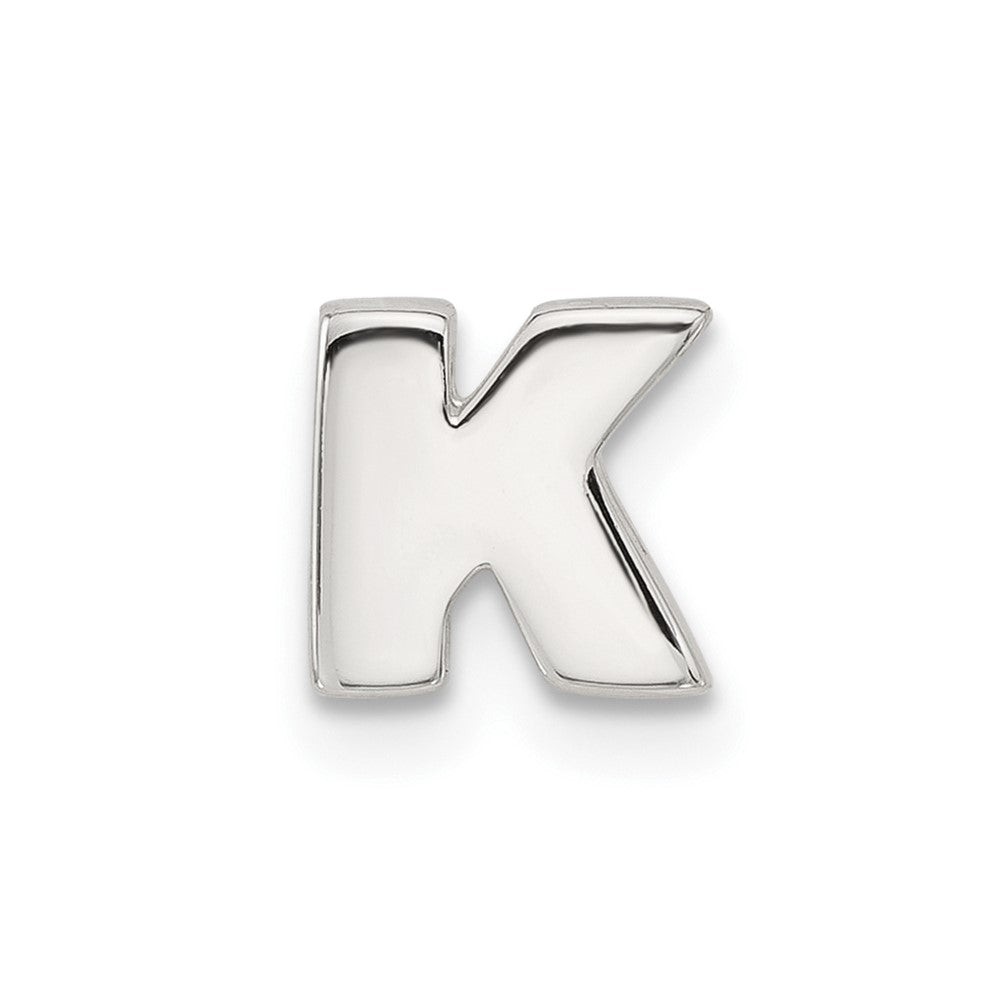 Sterling Silver E-coated Letter K Slide Charm