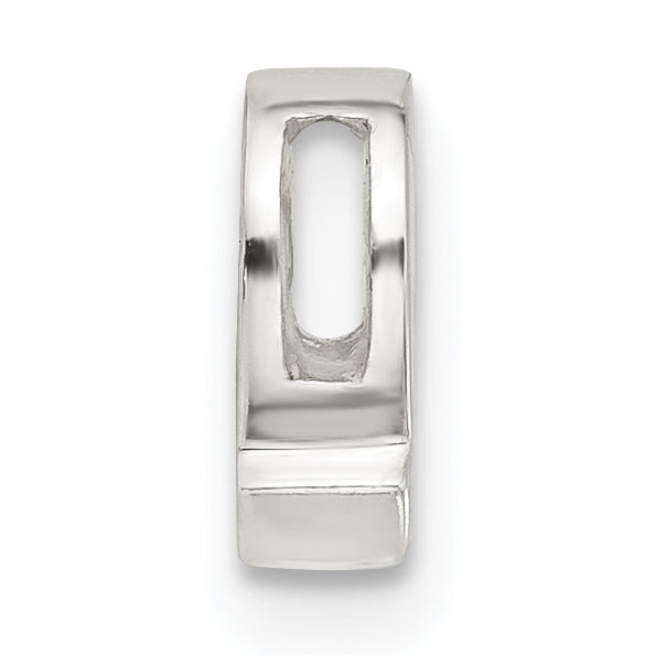 Sterling Silver E-coated Letter Q Slide Charm