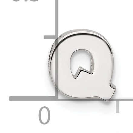 Sterling Silver E-coated Letter Q Slide Charm