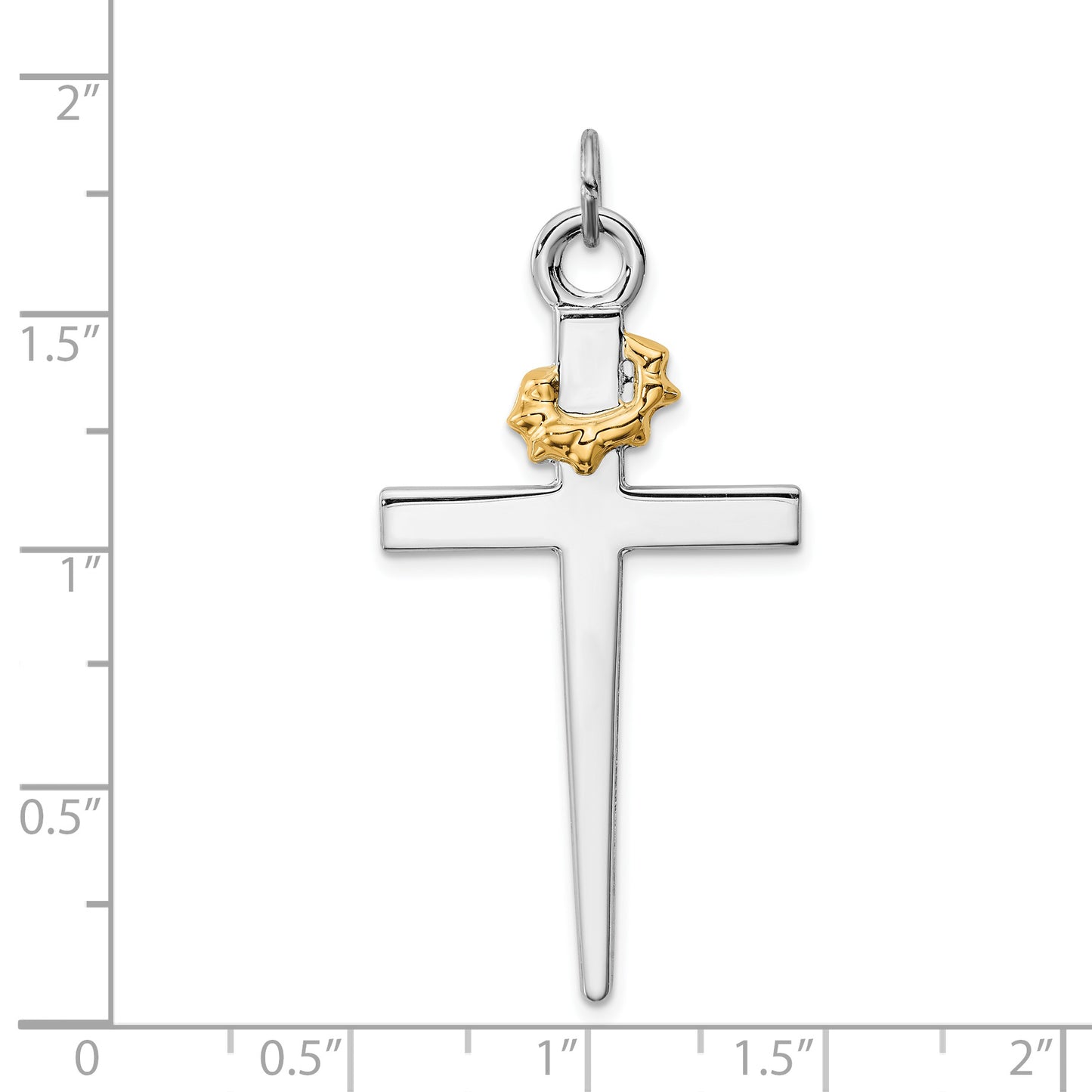 Sterling Silver Rhodium plated & 18k Gold plated Cross Pendant