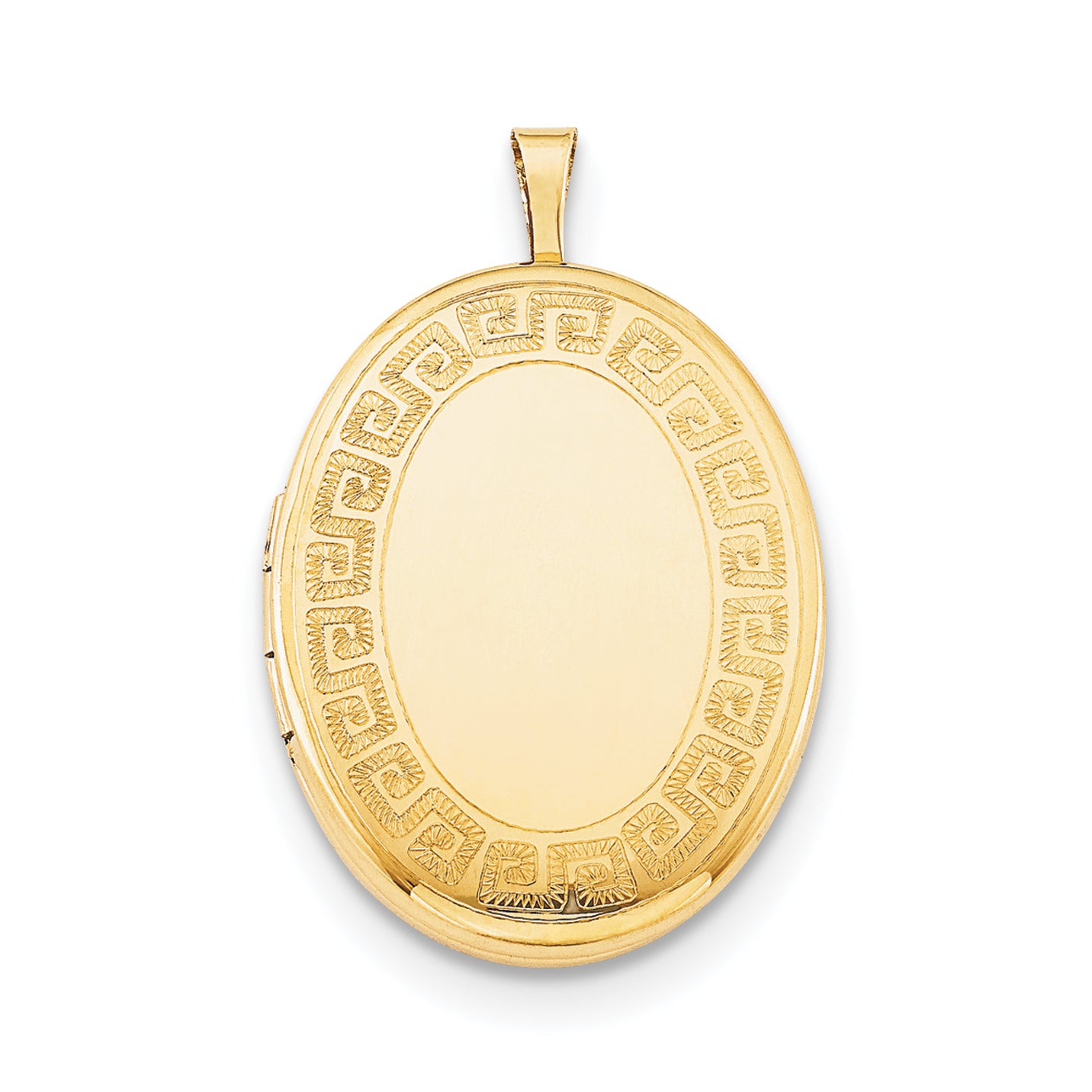 1/20 Gold Filled 26mm Greek Key Border Oval Locket Necklace