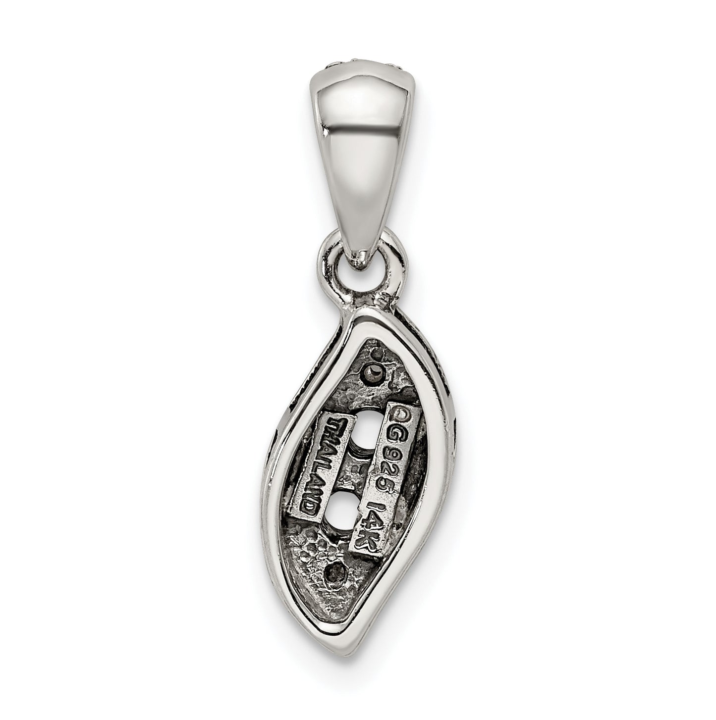 Sterling Silver Antiqued with 14k 2stone with Diamond Mothers Pendant Semi-Mount