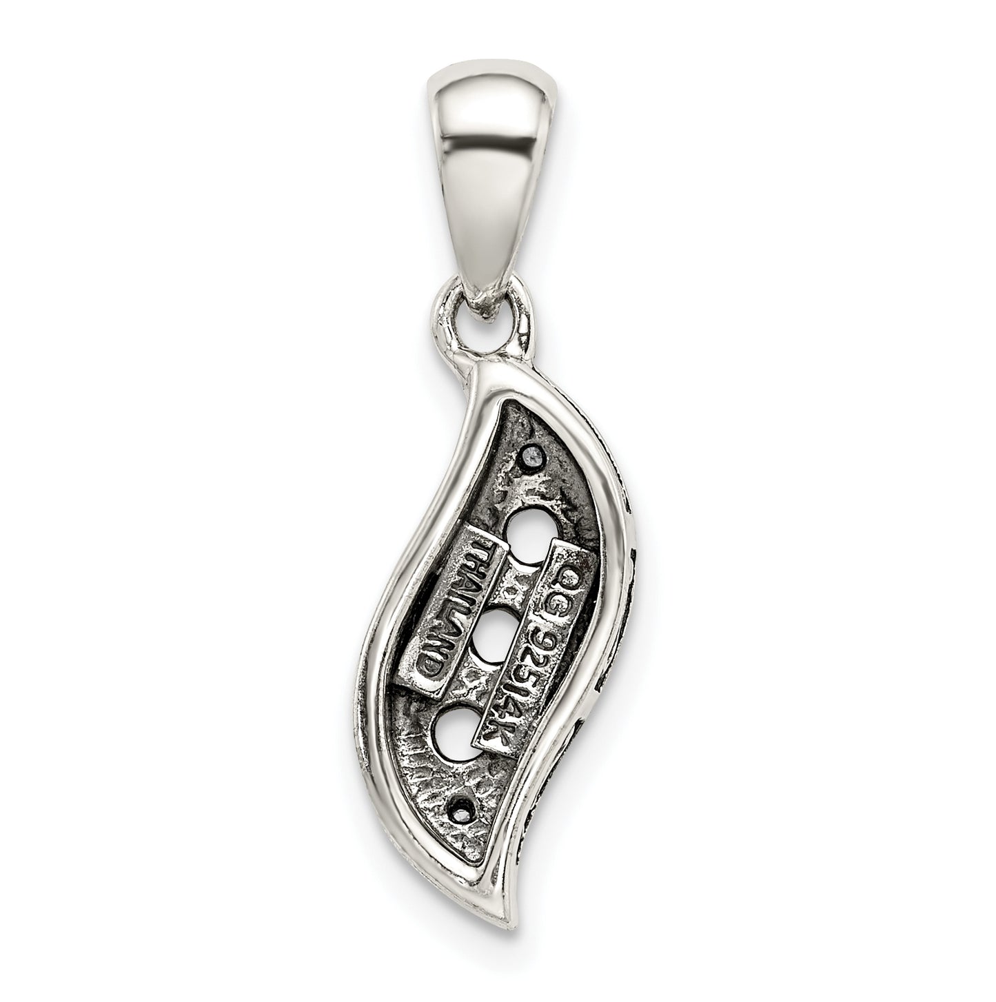 Sterling Silver Antiqued with 14k 3stone with Diamond Mothers Pendant Semi-Mount