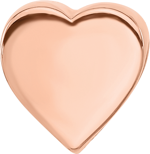 Sterling Silver Reflections Rose Gold plated Polished Heart Bead