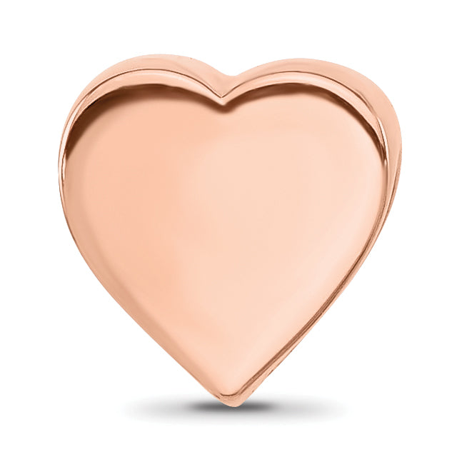 Sterling Silver Reflections Rose Gold plated Polished Heart Bead