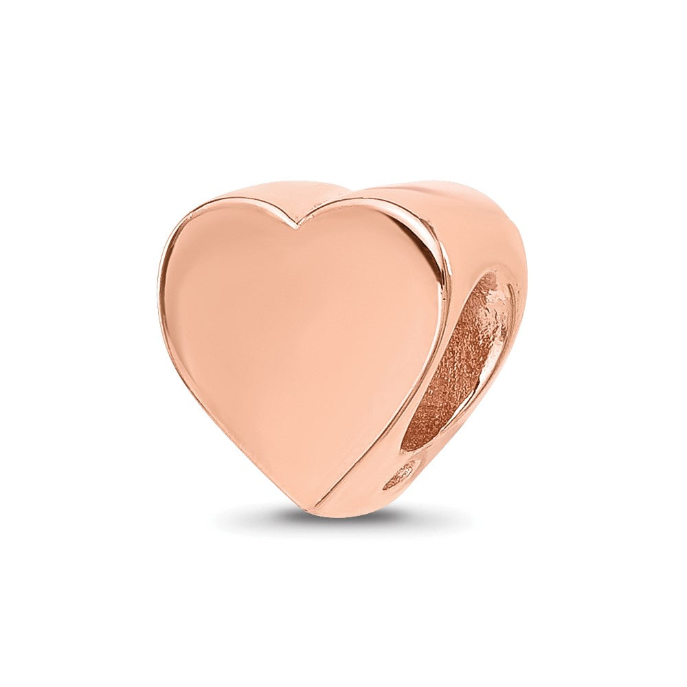 Sterling Silver Reflections Rose Gold plated Polished Heart Bead