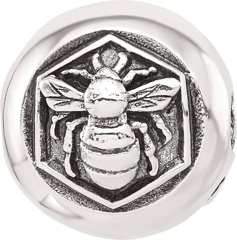 Sterling Silver Reflections Round Bee Hinged Bead