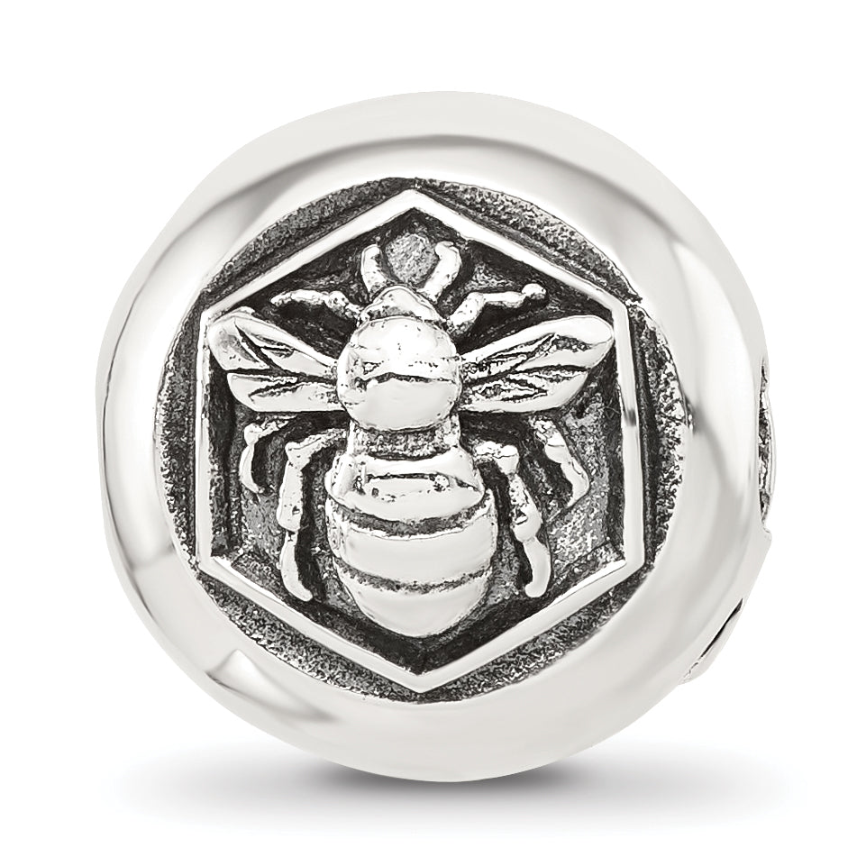 Sterling Silver Reflections Round Bee Hinged Bead