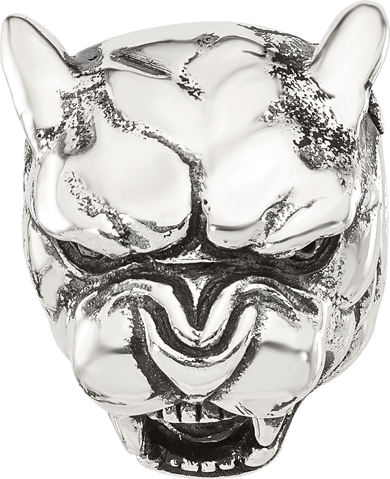 Sterling Silver Reflections Antiqued Panther Head Hinged Bead