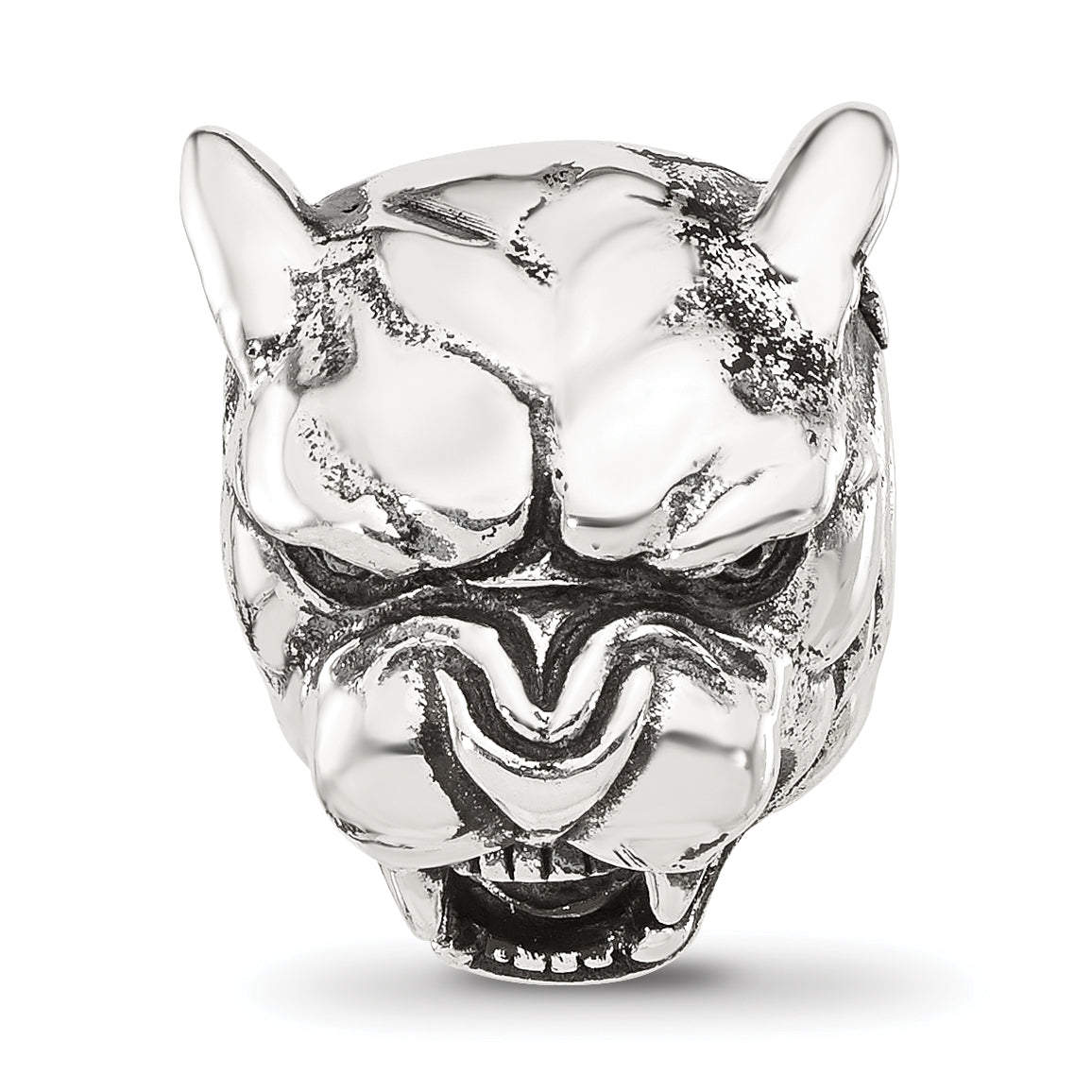 Sterling Silver Reflections Antiqued Panther Head Hinged Bead