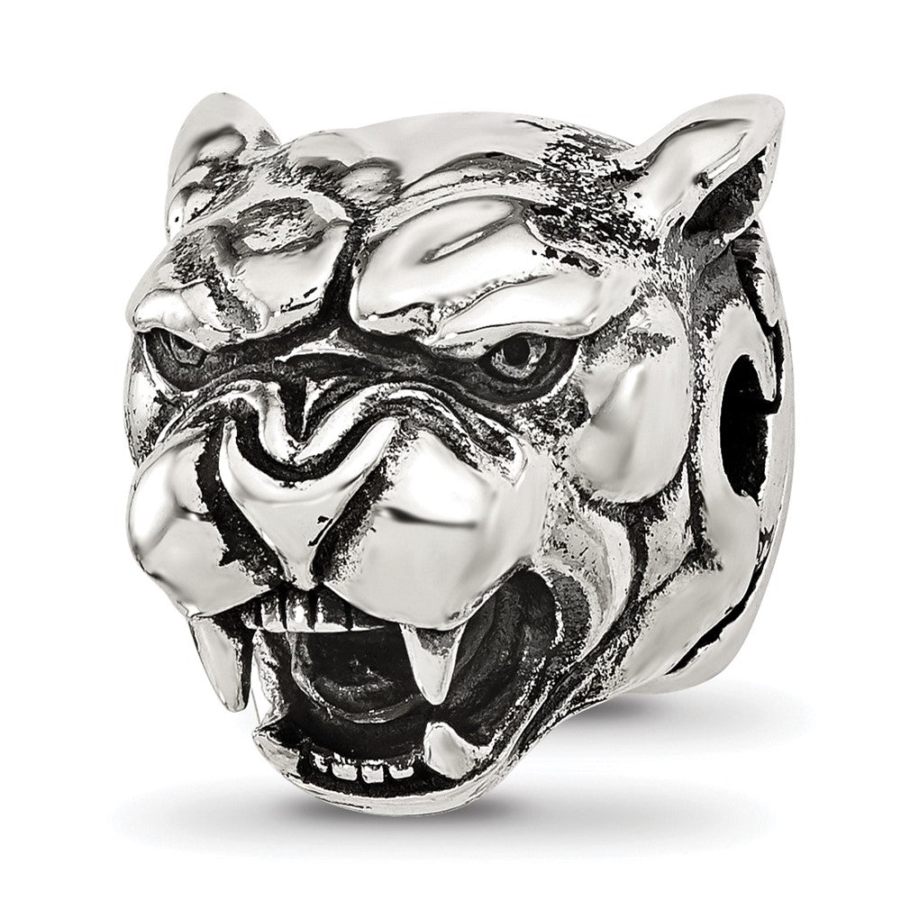 Sterling Silver Reflections Antiqued Panther Head Hinged Bead