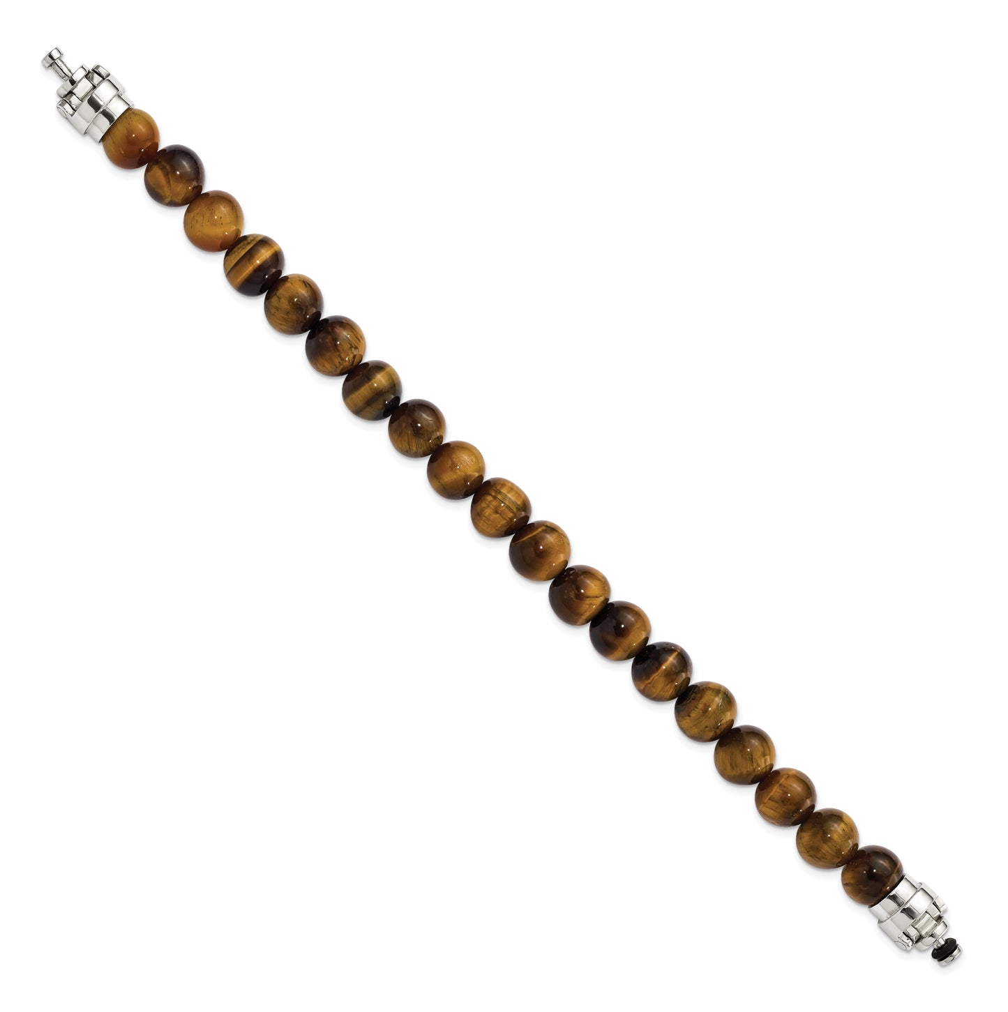 Sterling Silver Reflections 10mm Tigers Eye Beaded 8in Bracelet/Bead not included, sold seperately