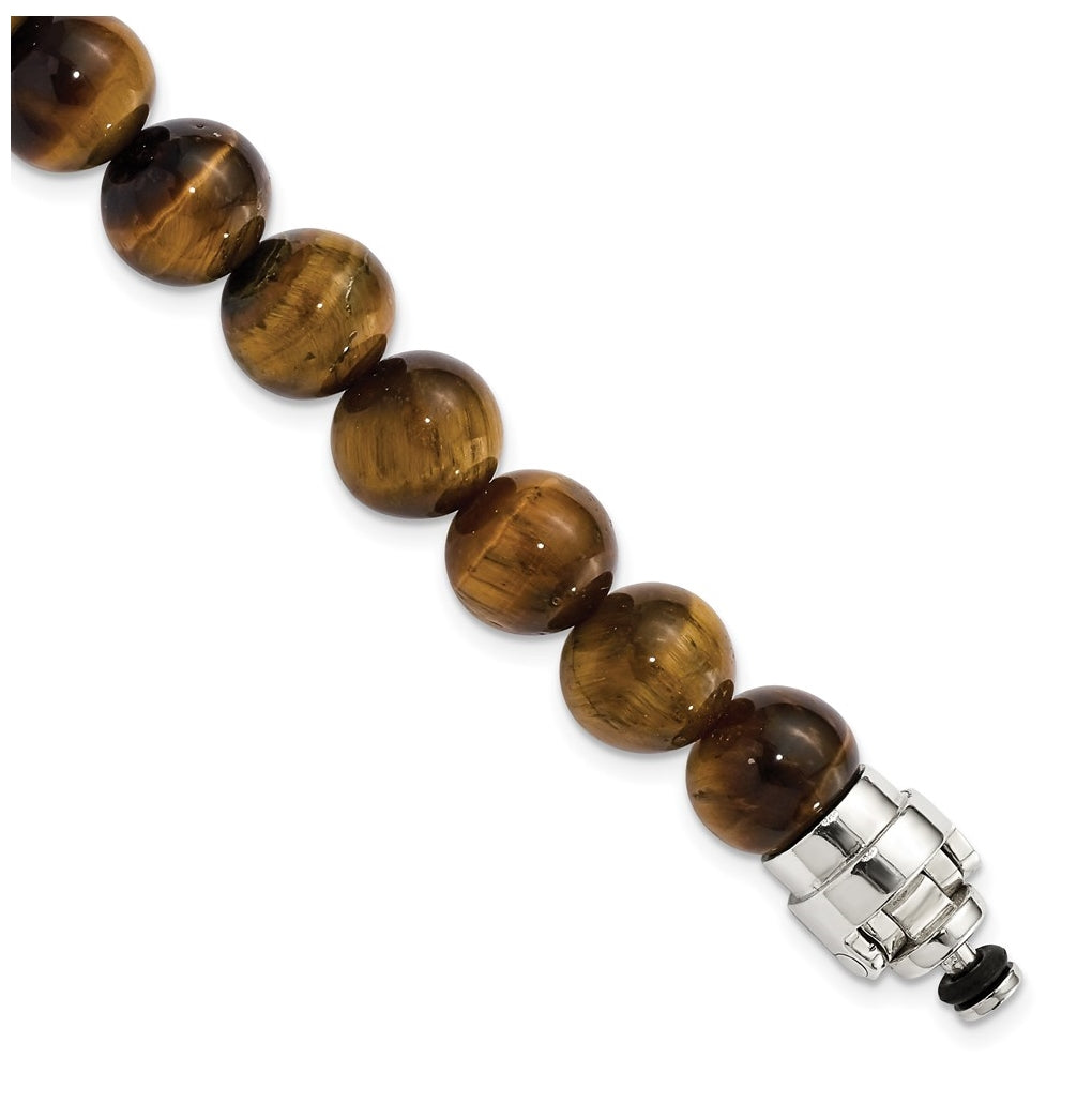 Sterling Silver Reflections 10mm Tigers Eye Beaded 8in Bracelet/Bead not included, sold seperately