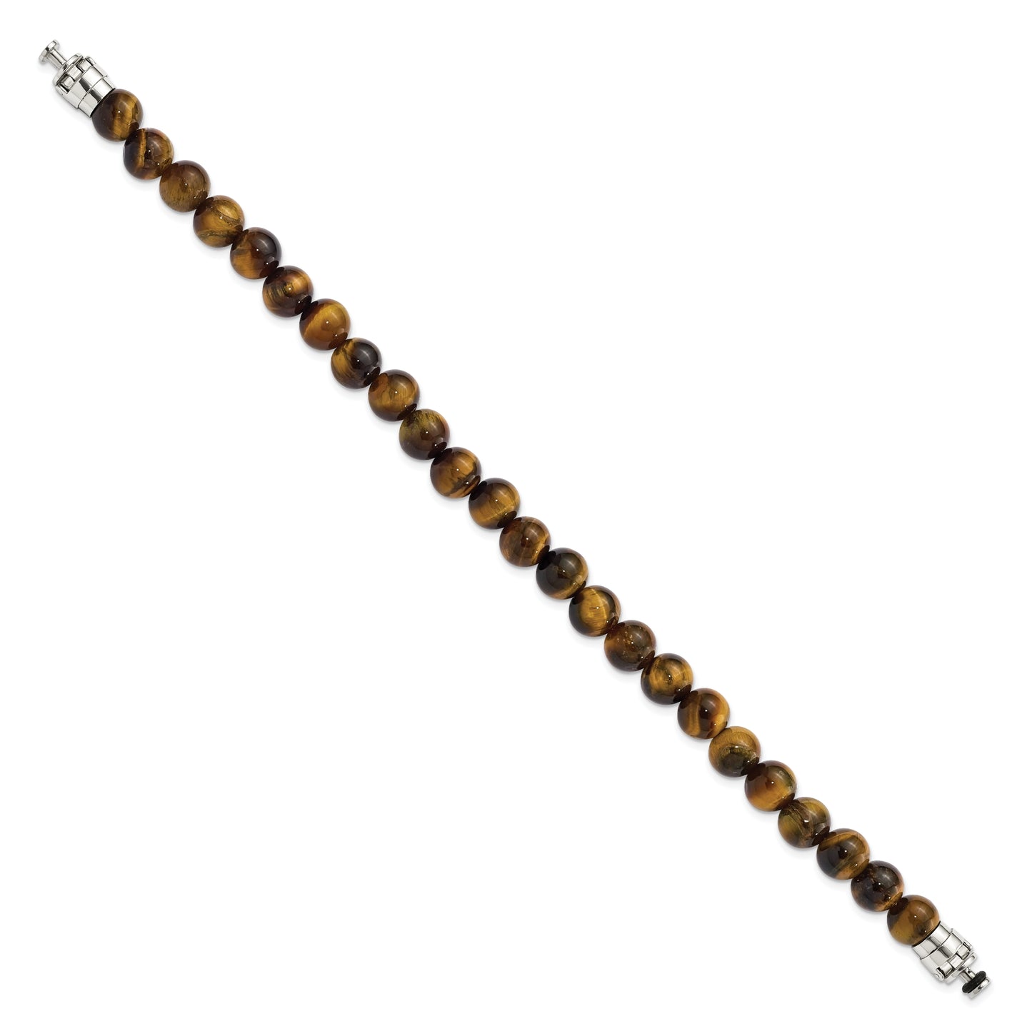 Sterling Silver Reflections 8mm Tigers Eye Beaded 8in Bracelet/Bead not included, sold seperately