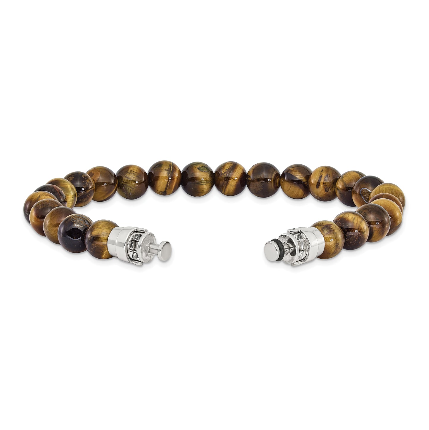 Sterling Silver Reflections 8mm Tigers Eye Beaded 8in Bracelet/Bead not included, sold seperately