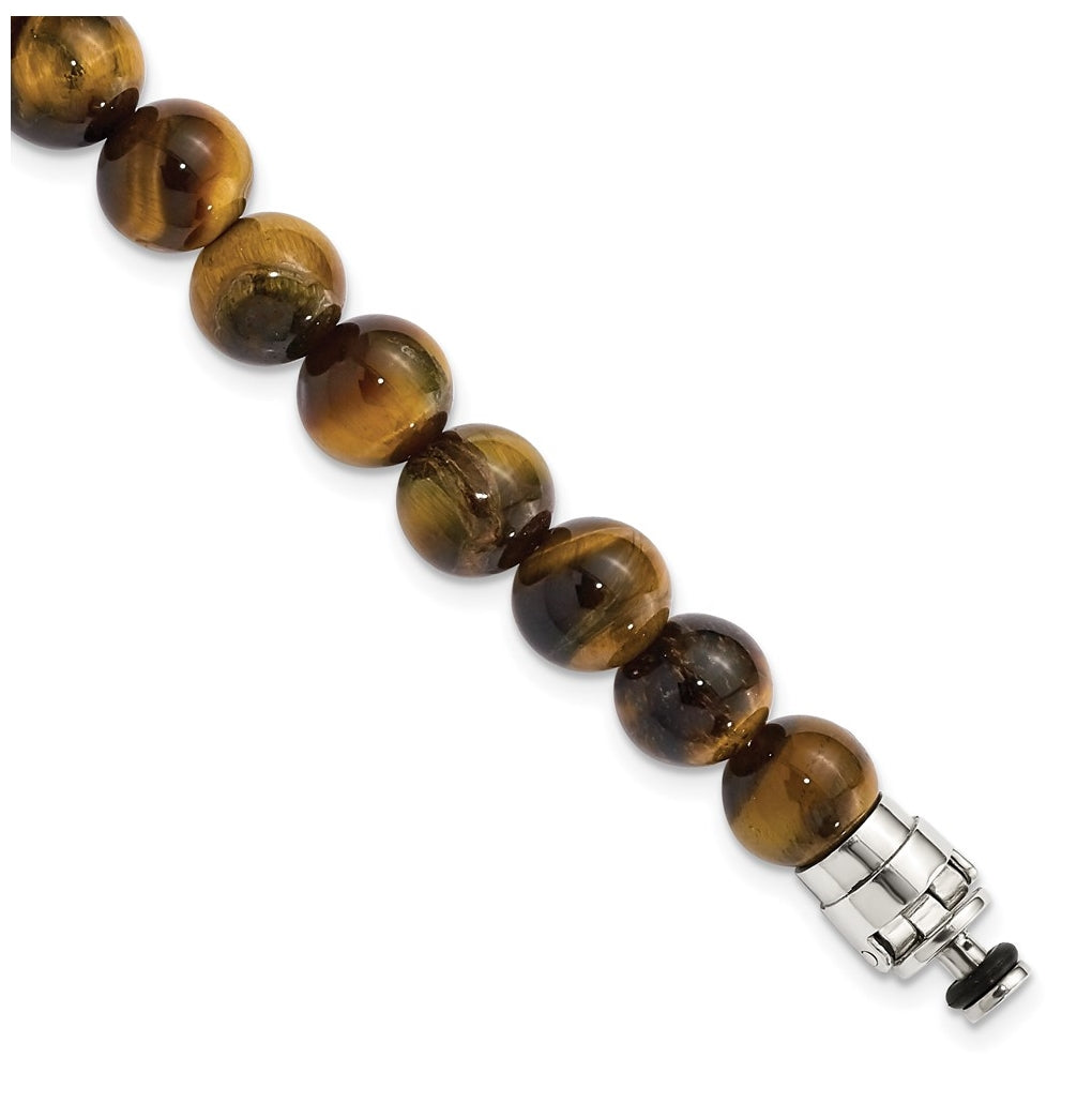 Sterling Silver Reflections 8mm Tigers Eye Beaded 8in Bracelet/Bead not included, sold seperately