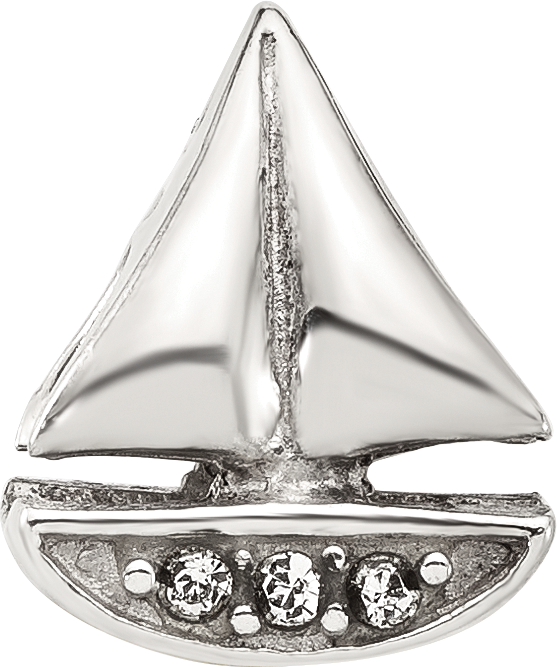 Sterling Silver Reflections Swarovski Crystal Sailboat Bead