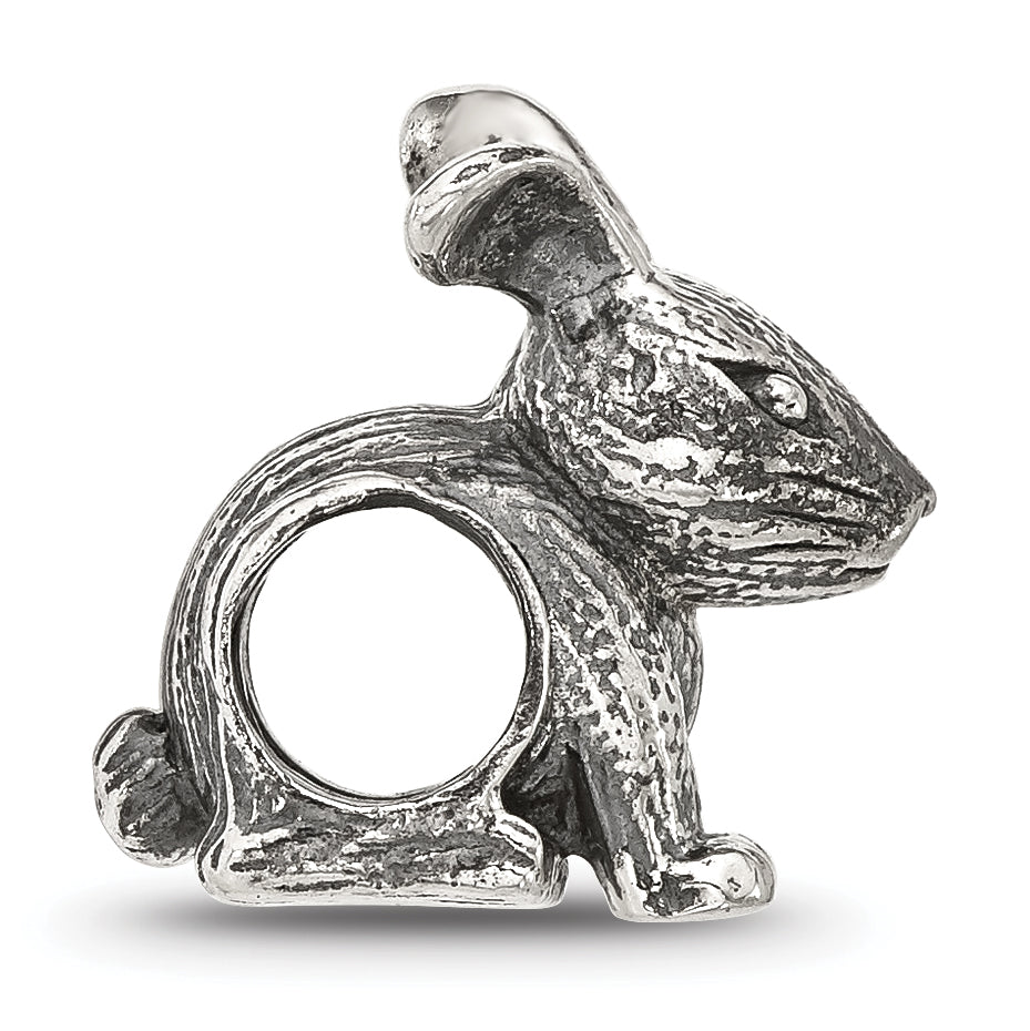 Sterling Silver Reflections Antiqued Bunny Bead