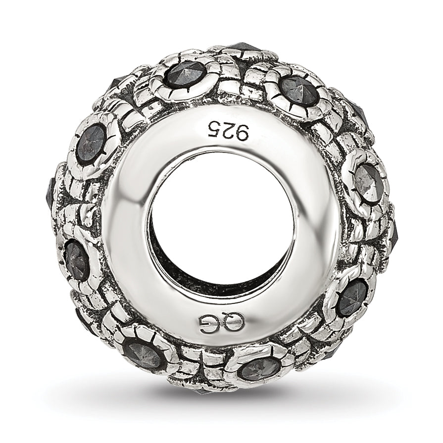 Sterling Silver Reflections Antiqued Marcasite Bead