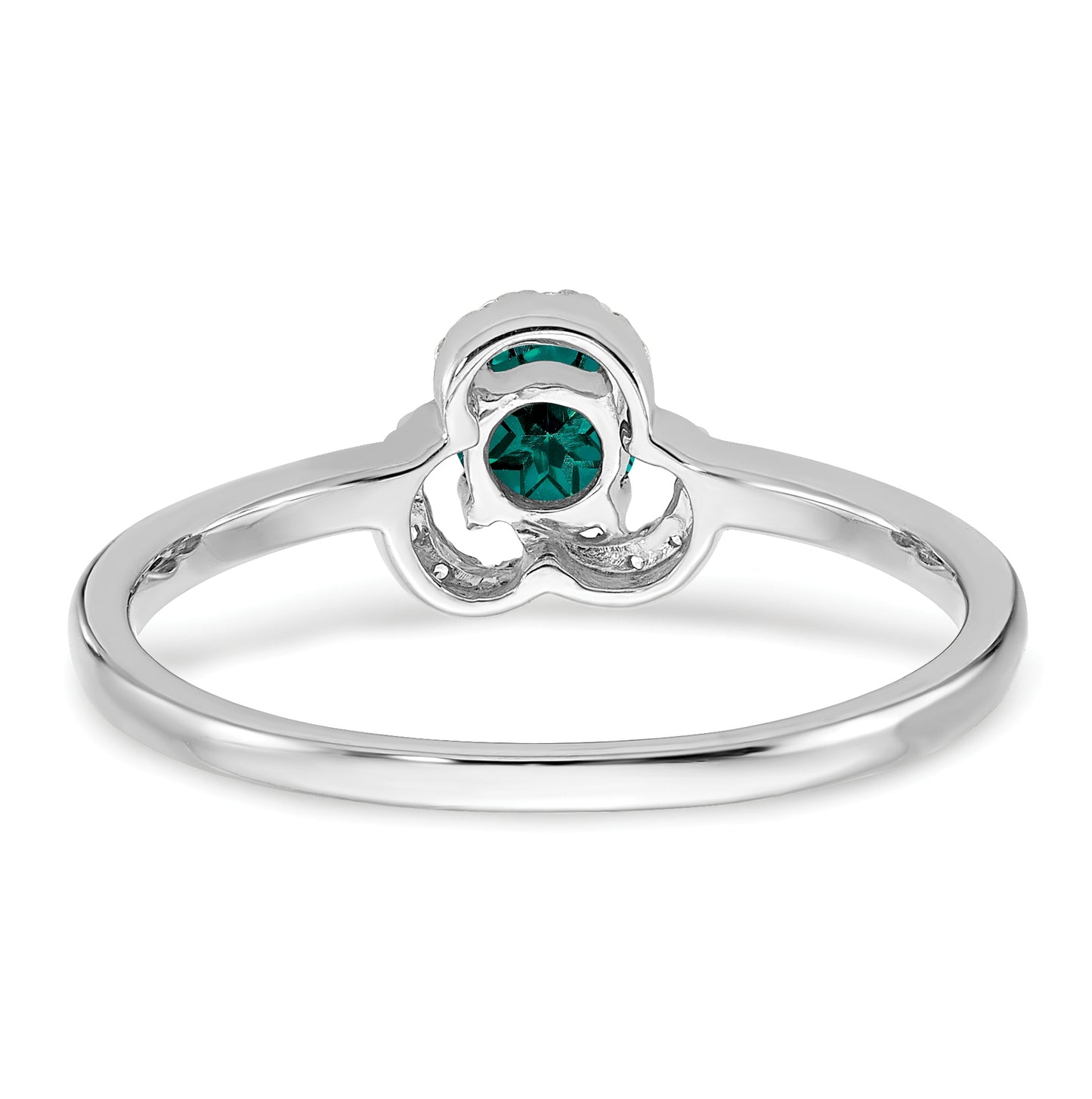 10k White Gold Created Alexandrite and Diamond Ring