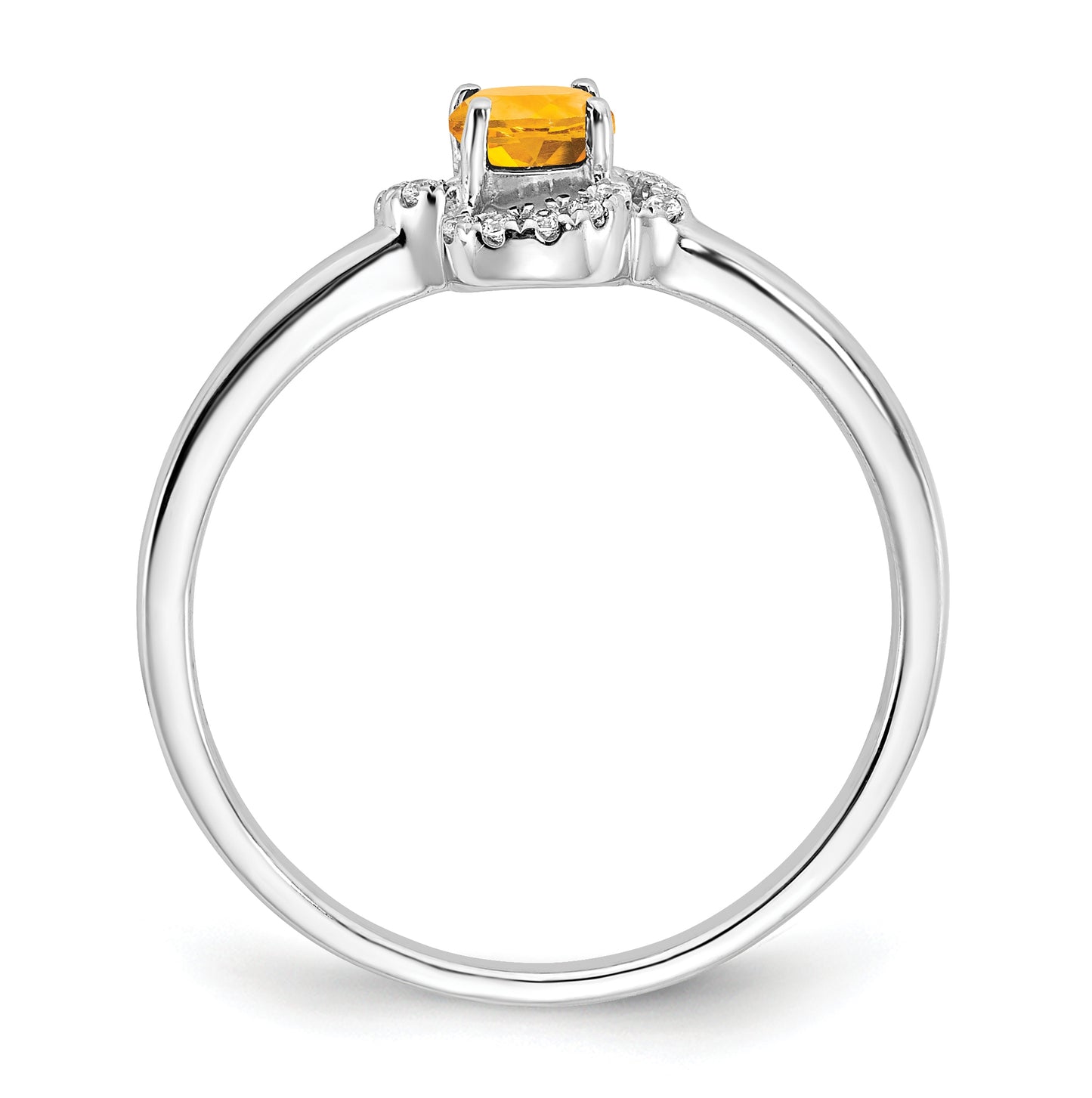 10k White Gold Citrine and Diamond Ring