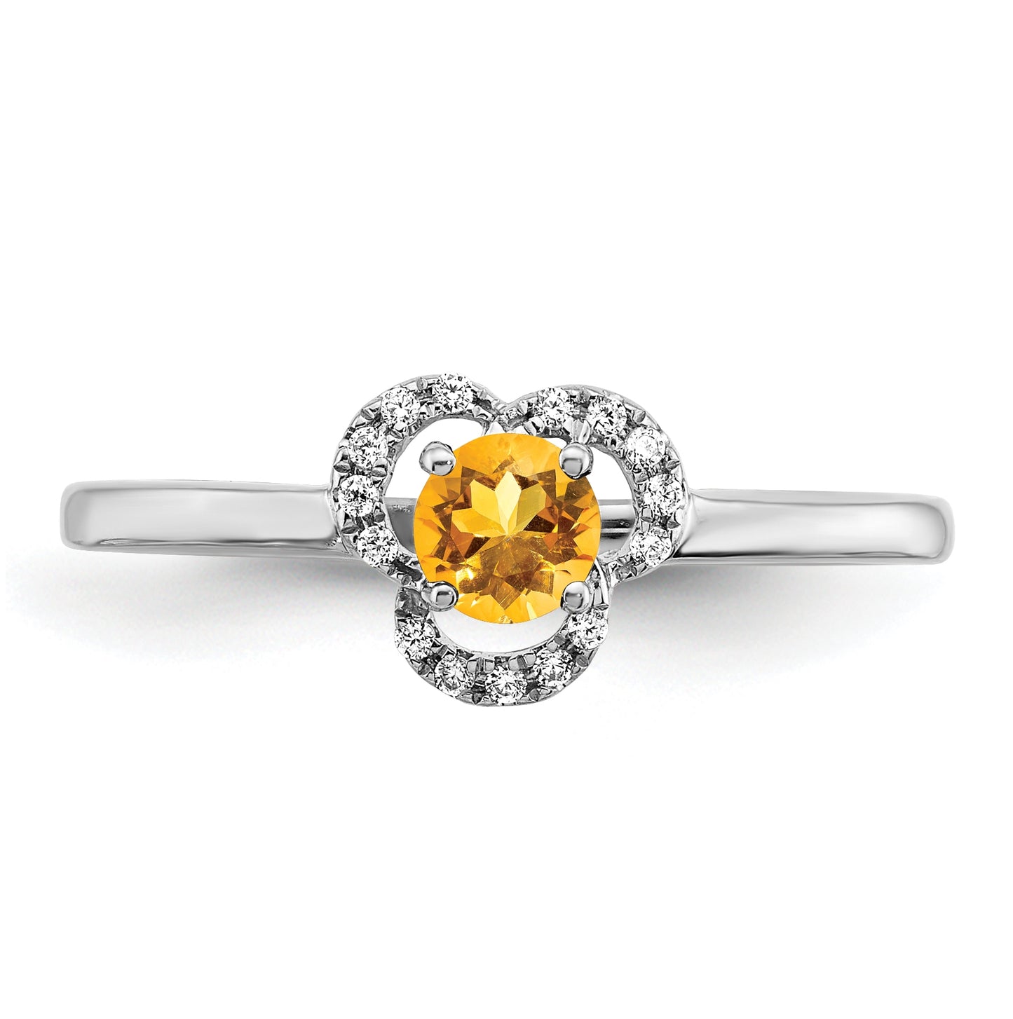 10k White Gold Citrine and Diamond Ring