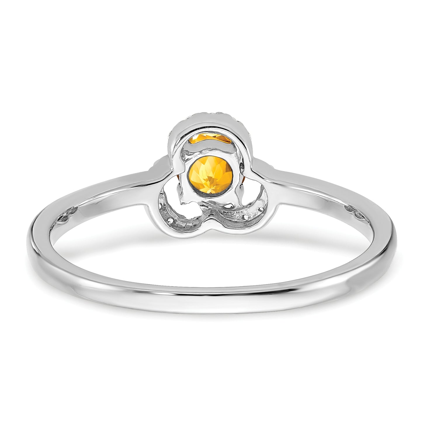 10k White Gold Citrine and Diamond Ring