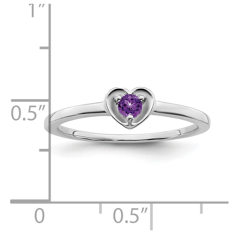 10K Yellow Gold White Gold Amethyst Heart Ring, Size 6