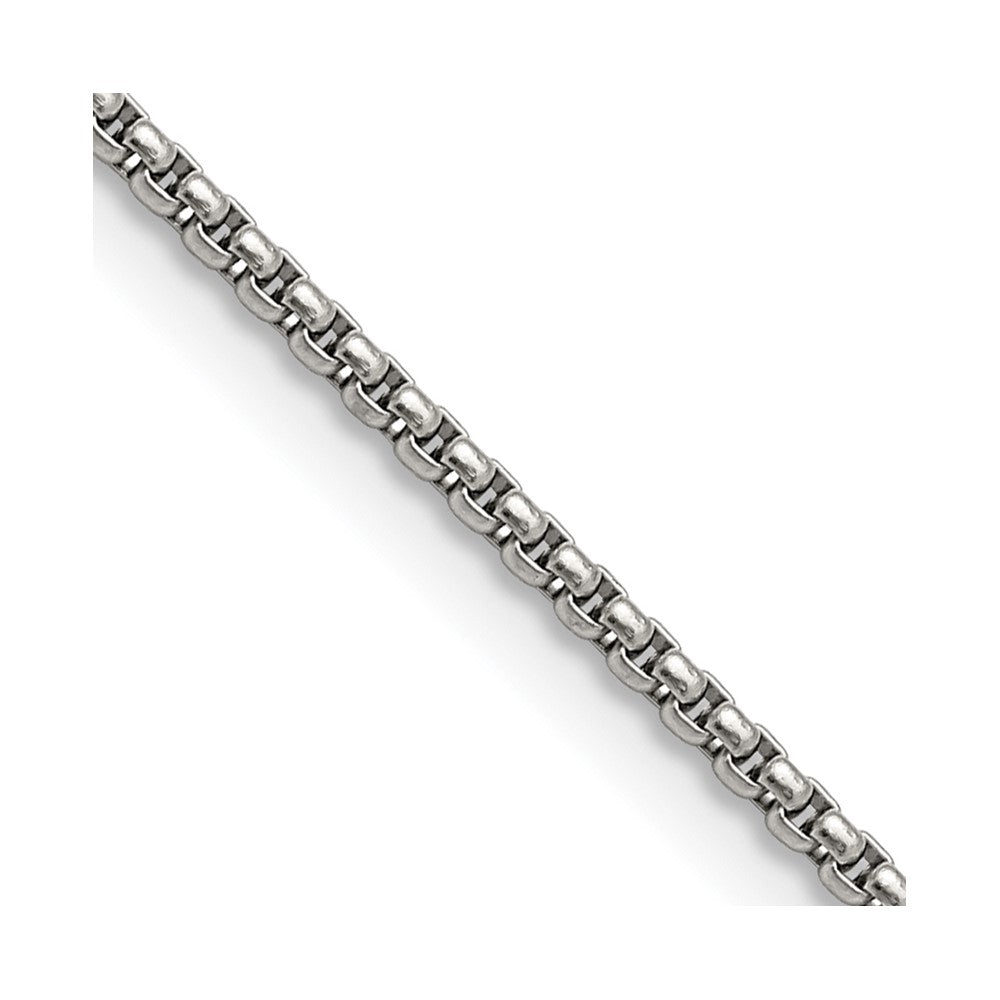 Chisel Stainless Steel Polished 2.2mm 18 inch Rounded Box Chain