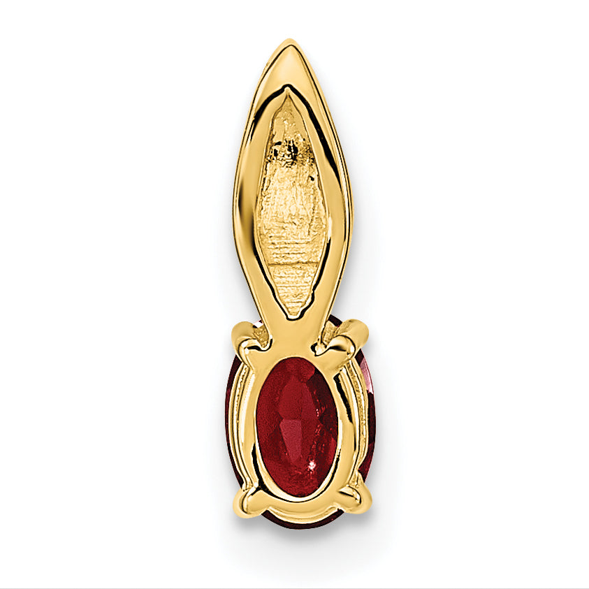 14K Yellow Gold Garnet and Diamond Pendant