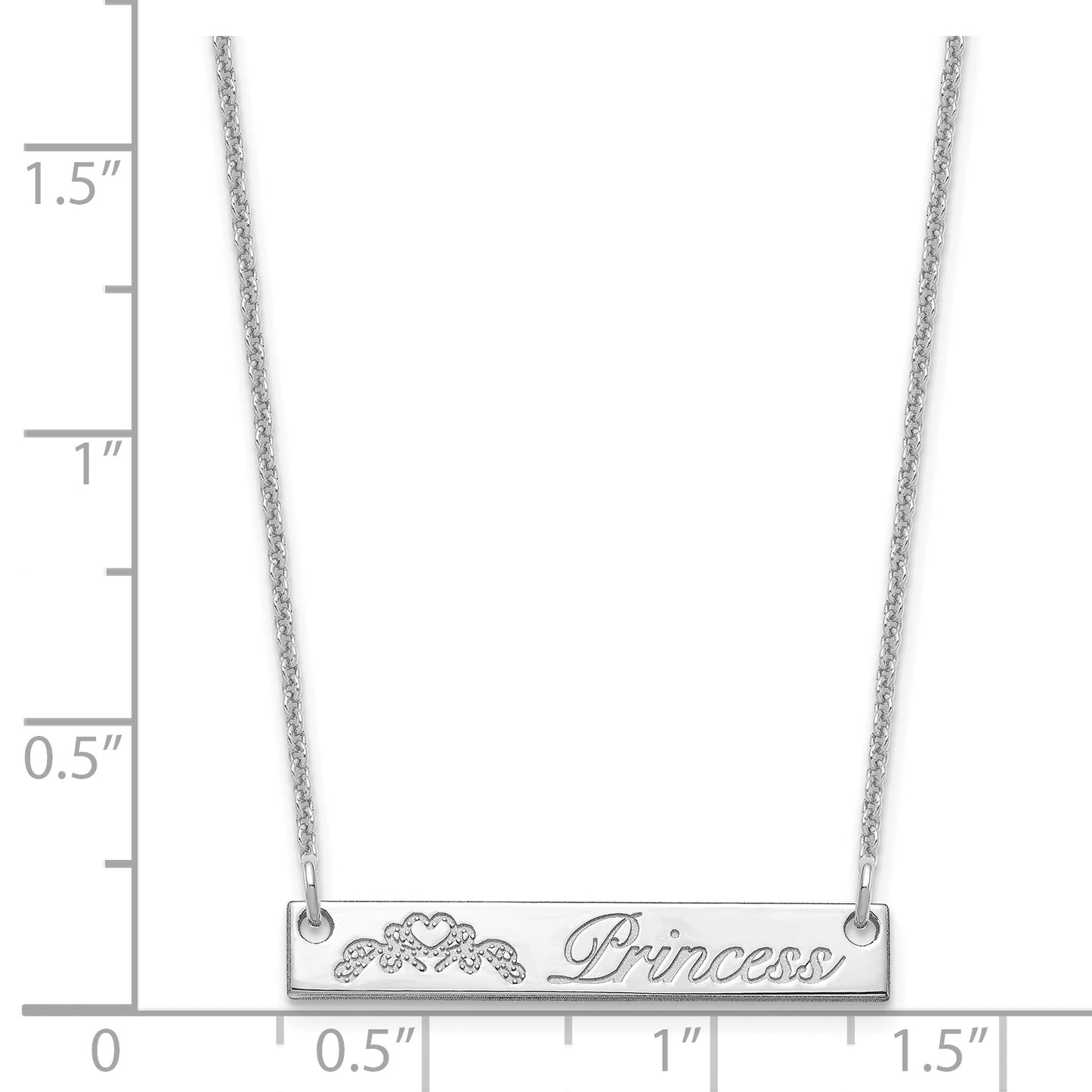 10K White Gold Small Customized Bar Necklace