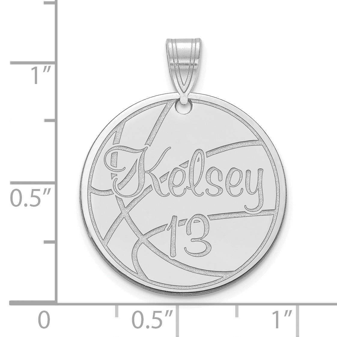 10K White Gold Medium Customized Circle Pendant