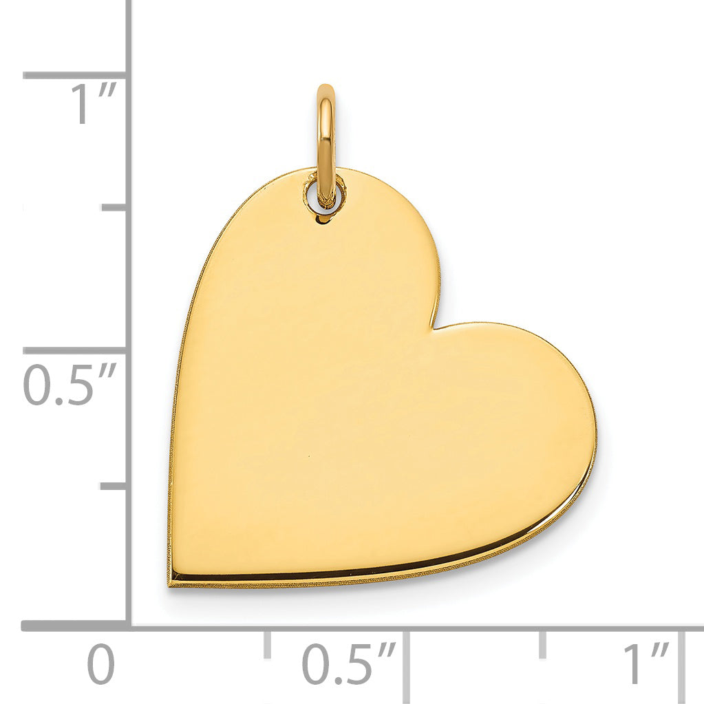 14K Yellow Gold Blank Heart Charm