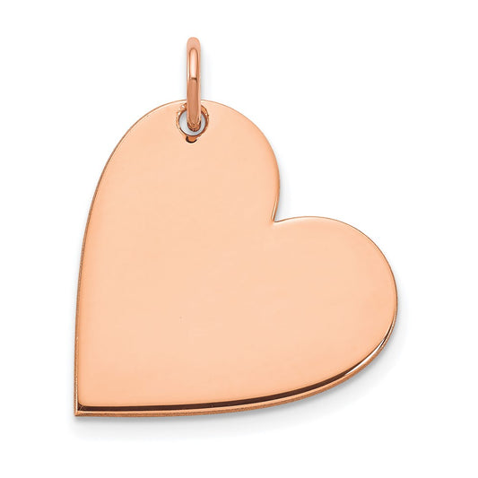 14K Rose Gold Blank Heart Charm