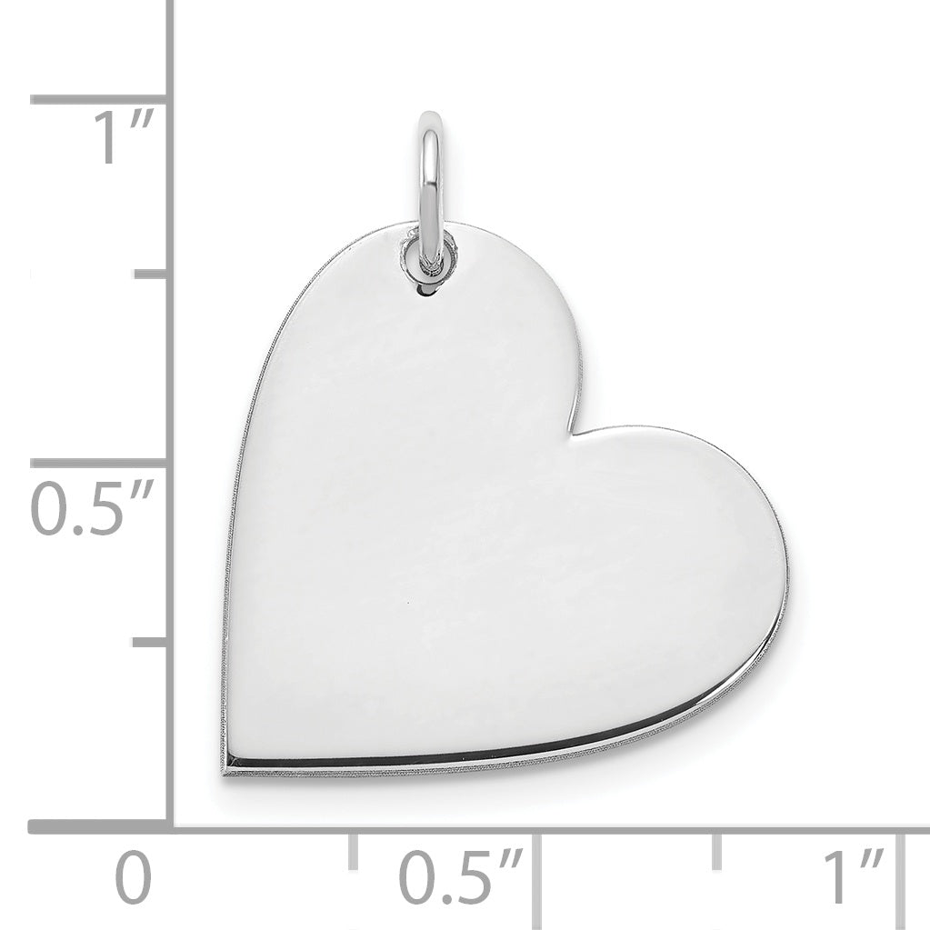 10K White Gold Blank Heart Charm