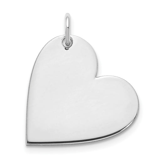 Sterling Silver Rhodium plated Blank Heart Charm